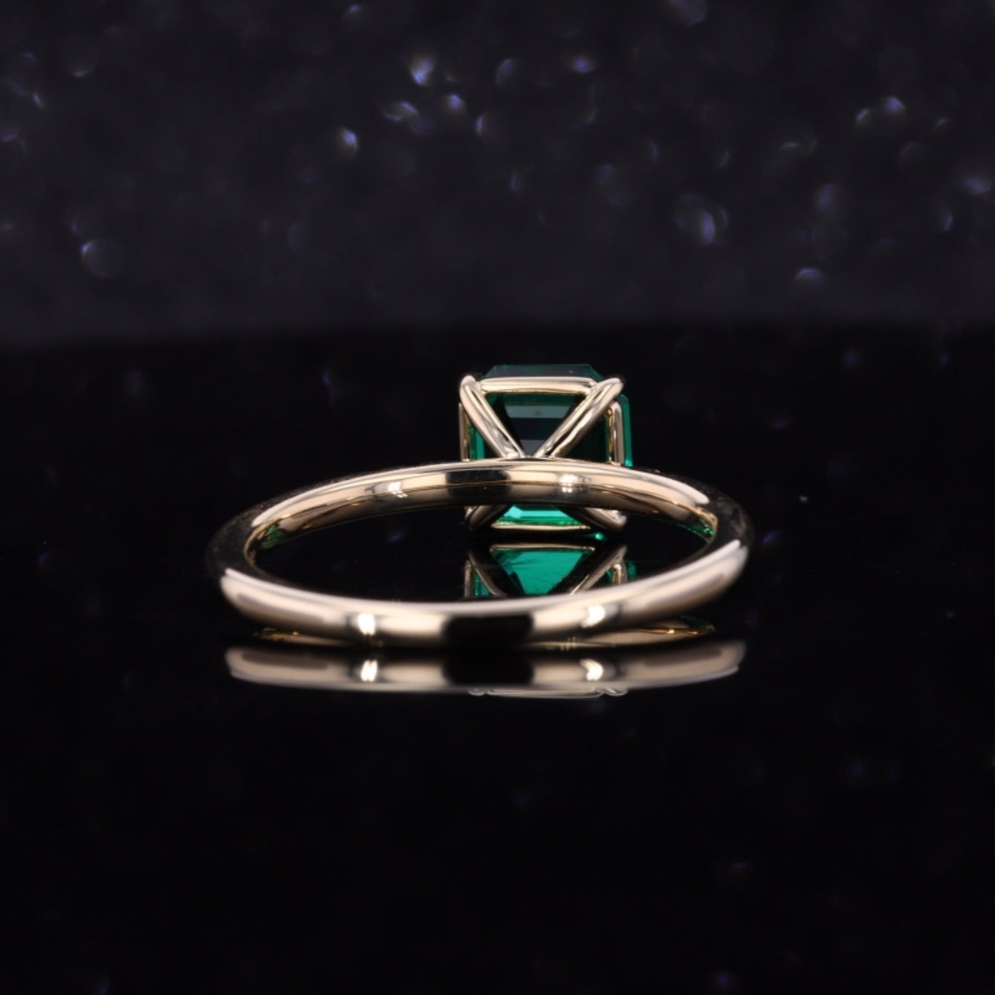 Asscher cut emerald Engagement Ring 14k Solid Gold Natural Emerald Wedding Ring Unique Vintage Green Emerald Engagement Rings For Women