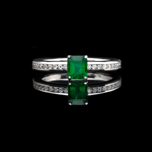 Anillos de compromiso clásicos con esmeralda natural para mujer, anillo minimalista con esmeralda delicada, anillo de bodas con esmeralda verde, anillo llamativo de aniversario