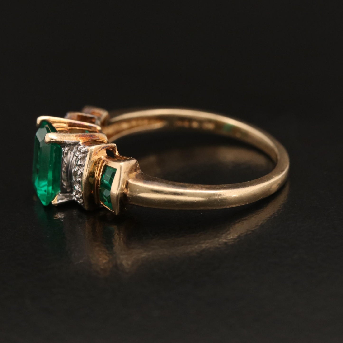 Anillo de compromiso antiguo con esmeralda natural, anillo de esmeralda único, anillo de bodas con esmeralda, anillo de compromiso con diamantes y esmeralda en oro de 14 quilates, esmeralda verde