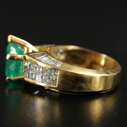 Anillo de compromiso de boda con diamante esmeralda de talla pera vintage, anillo de compromiso nupcial con esmeralda estilo art déco, anillo de aniversario con esmeralda verde en oro de 14 quilates