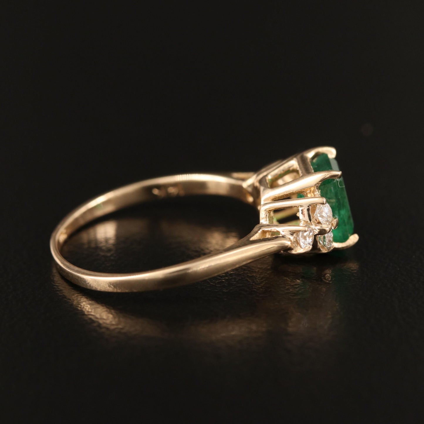 Anillo de compromiso minimalista con diamantes naturales de esmeralda para ella, anillo de bodas clásico con diamantes de esmeralda, anillo de aniversario con diamantes de esmeralda en oro de 14 quilates