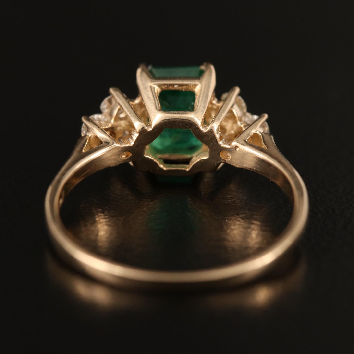 Anillo de compromiso minimalista con diamantes naturales de esmeralda para ella, anillo de bodas clásico con diamantes de esmeralda, anillo de aniversario con diamantes de esmeralda en oro de 14 quilates