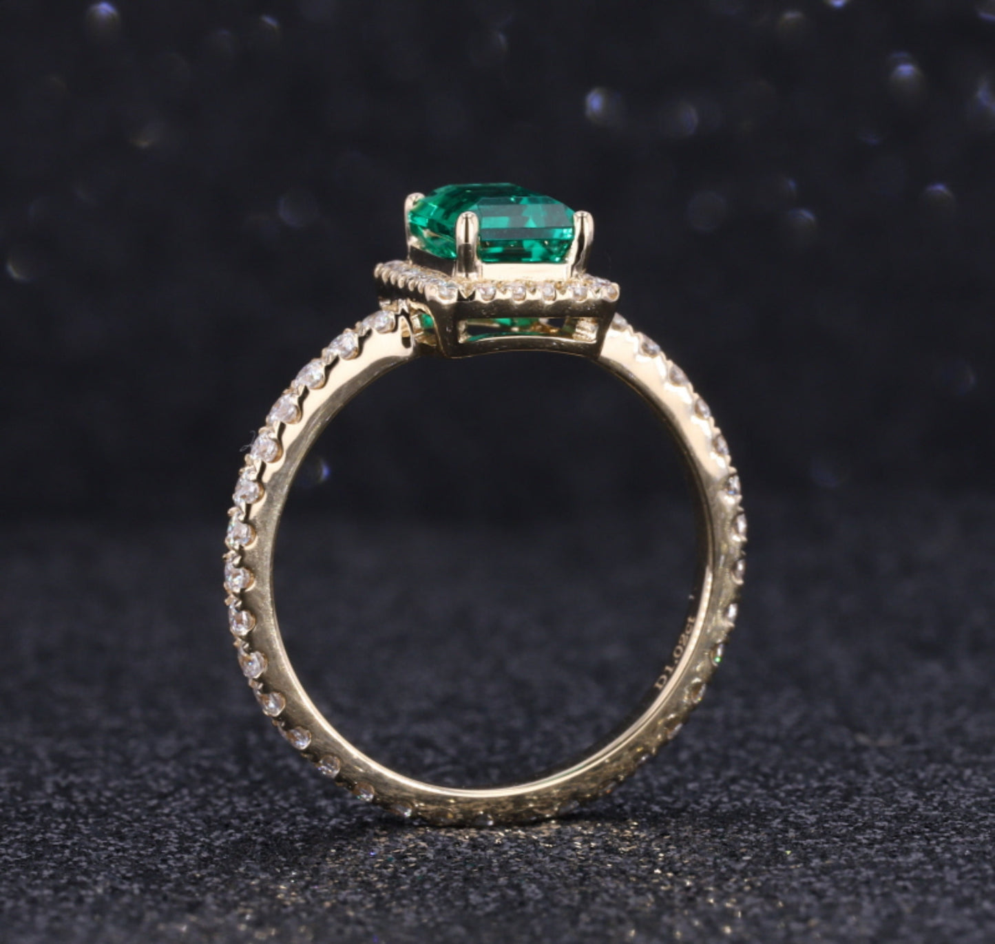 3 Carat Natural Emerald Engagement Ring Halo Vintage Diamond Engagement Ring 14K Gold Unique Antique Emerald Ring for her Promise Ring