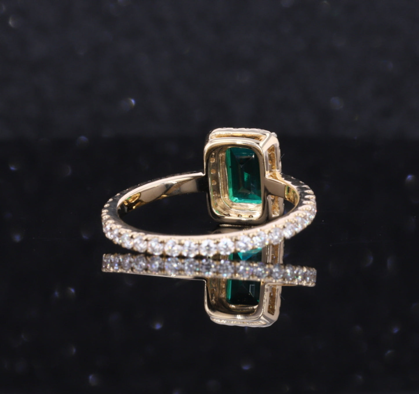 3 Carat Natural Emerald Engagement Ring Halo Vintage Diamond Engagement Ring 14K Gold Unique Antique Emerald Ring for her Promise Ring