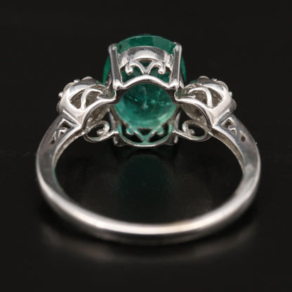 Anillo de racimo de esmeraldas ovaladas, anillo llamativo de moissanita esmeralda natural para ella, anillo de compromiso de diamantes esmeralda en oro de 14 quilates, anillo con piedra natal de mayo