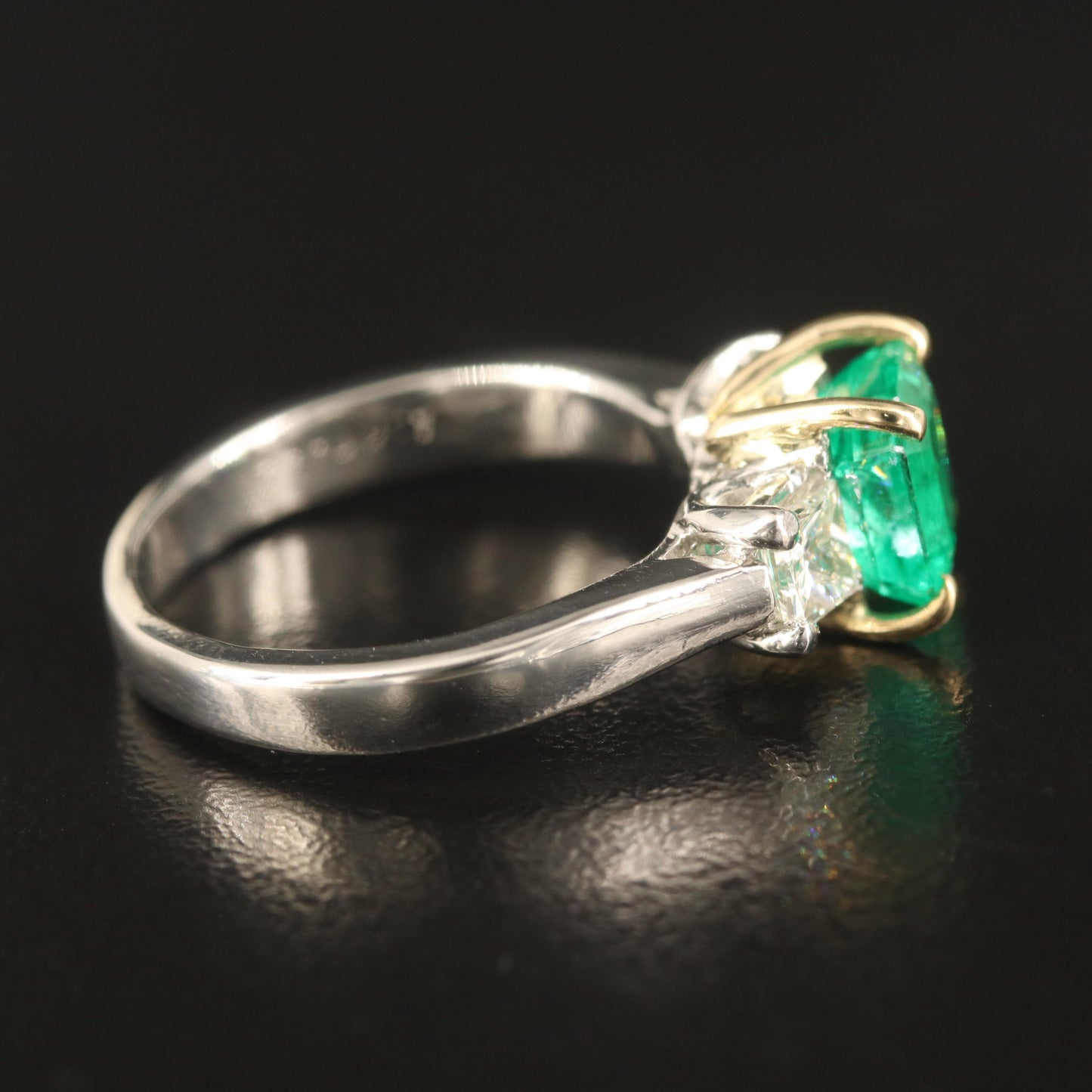 Unique Emerald Engagement Ring, Vintage Emerald Gold Wedding Ring, Antique Diamond Statement Ring, Natural Emerald Diamond Promise Ring