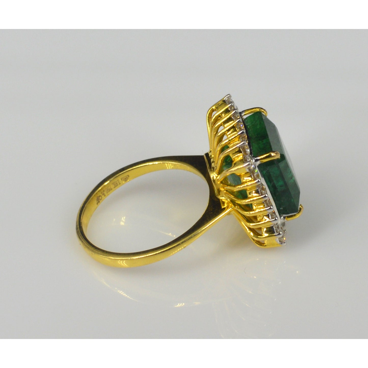 Antiker zertifizierter natürlicher Smaragd Verlobungsring, Art Deco Smaragd Statement Ring, Halo Vintage Smaragd Ehering, Smaragd Versprechensring