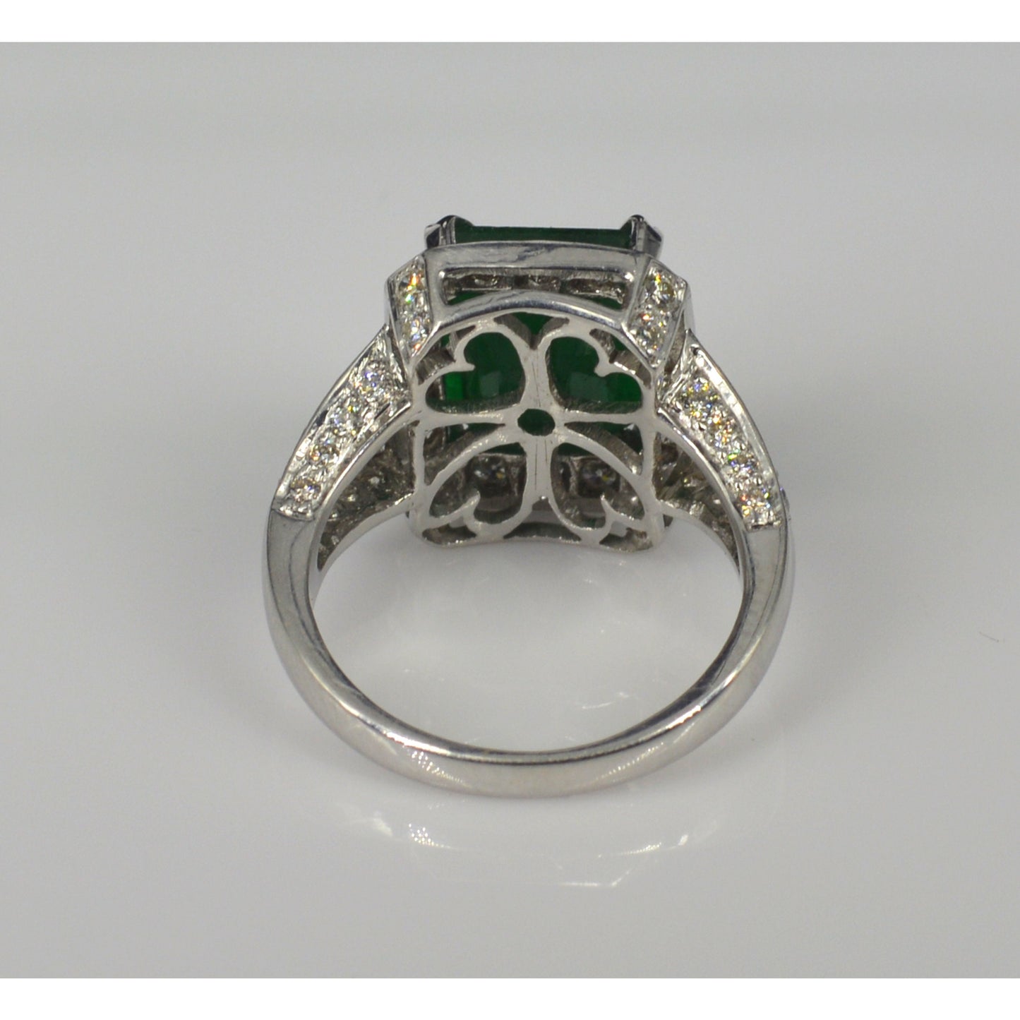 Antique 5 Carat Natural Emerald Engagement Ring, Art Deco Emerald Statement Ring, Halo Vintage Emerald Wedding Ring, Unique Promise Ring