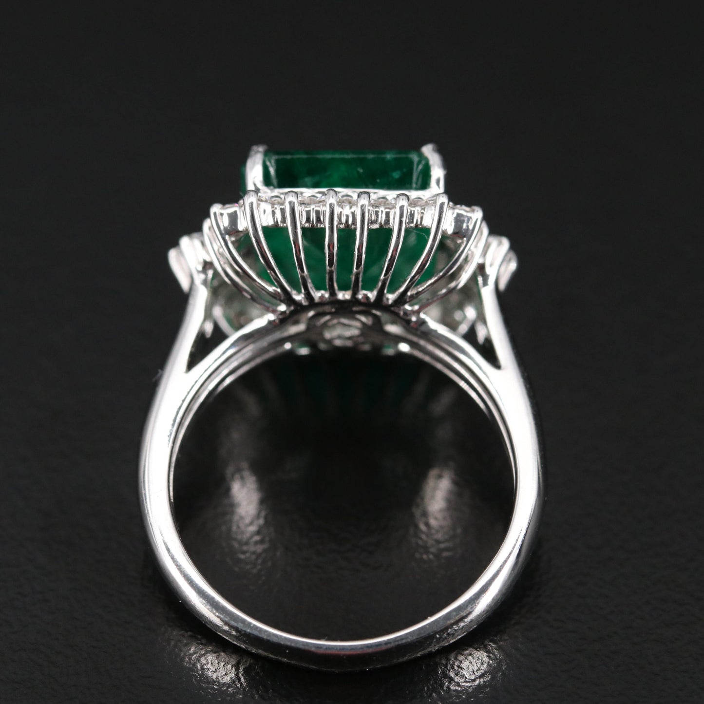 Natural Emerald Statement Ring, Art Deco Emerald Engagement Ring, Vintage Diamond Wedding Ring For Her, Antique Emerald Promise Ring For Her