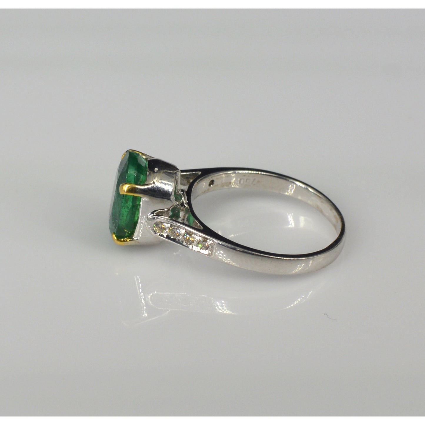 Oval geschliffener natürlicher Smaragd-Verlobungsring, Smaragd-Statement-Ring, Smaragd-Goldringe für Frauen, Diamant-Ehering, Jubiläumsring