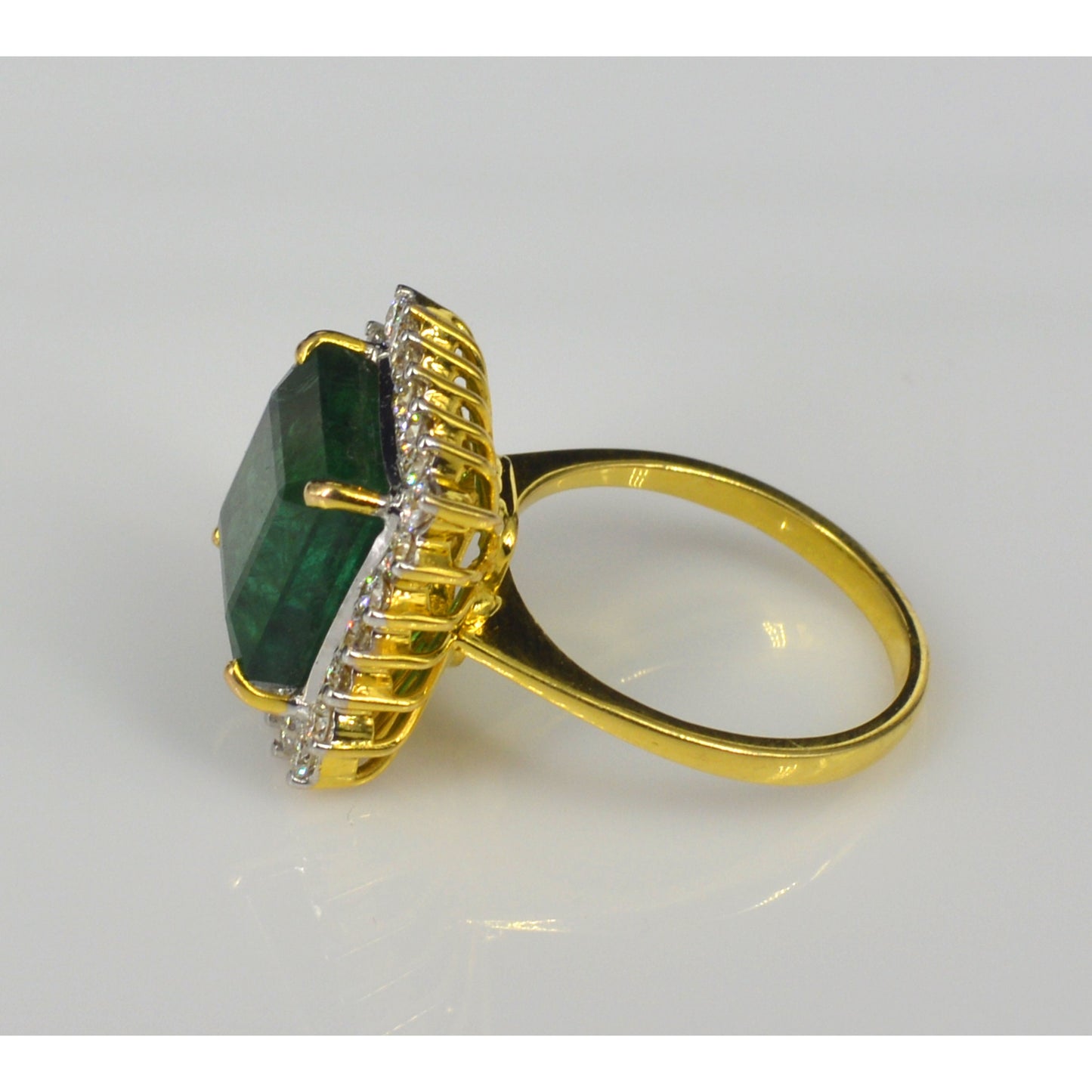 Antiker zertifizierter natürlicher Smaragd Verlobungsring, Art Deco Smaragd Statement Ring, Halo Vintage Smaragd Ehering, Smaragd Versprechensring