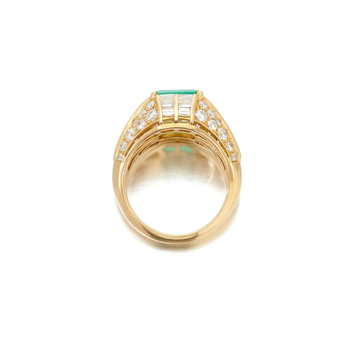 Anillo clásico de cóctel con esmeralda y diamantes, anillo de compromiso vintage con esmeralda natural, anillo llamativo con esmeralda, anillo de bodas antiguo con esmeralda