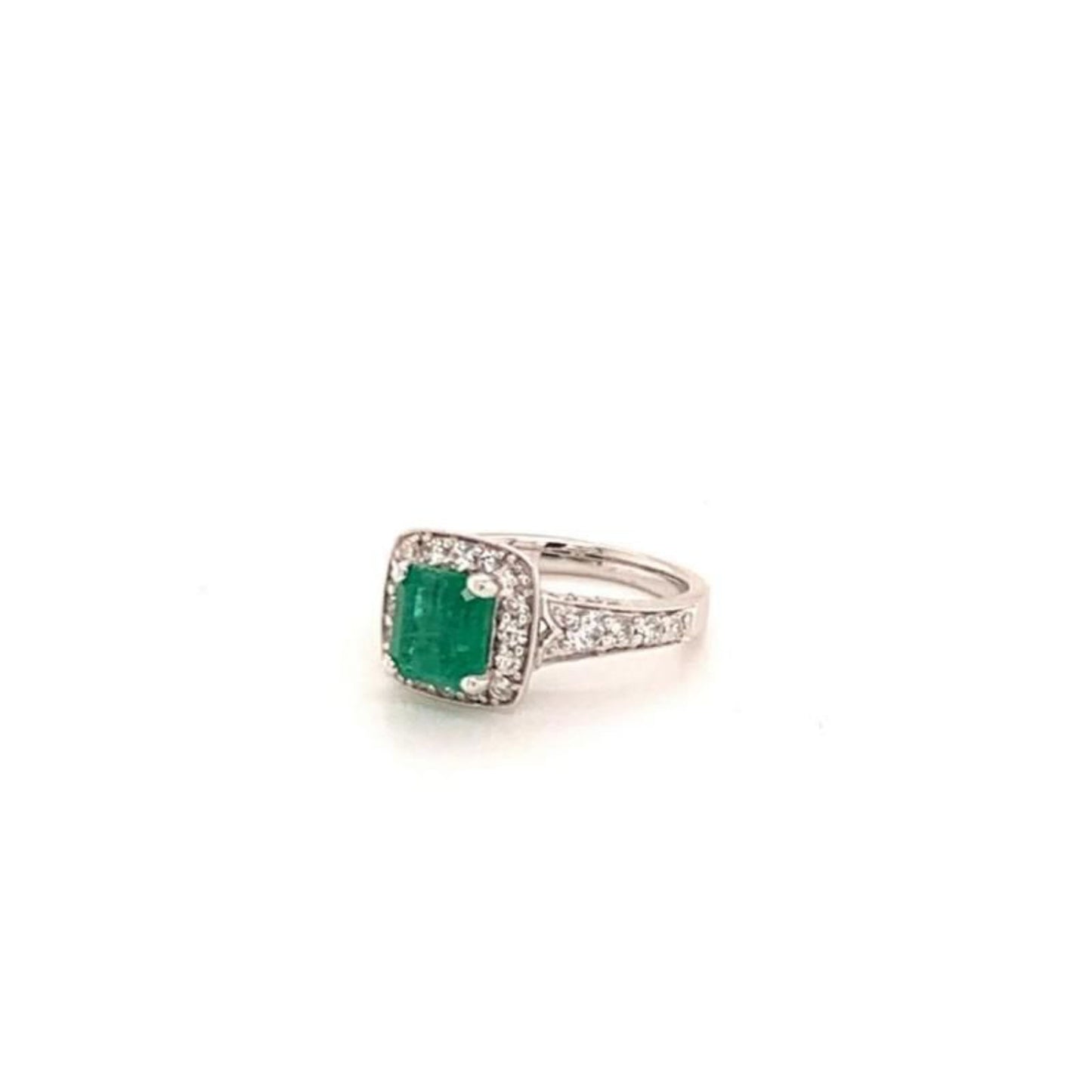 Minimalist Emerald and Diamond Engagement Ring, Emerald and Diamond Statement Ring for her, Emerald Gold Ring Natural Emerald Wedding Ring