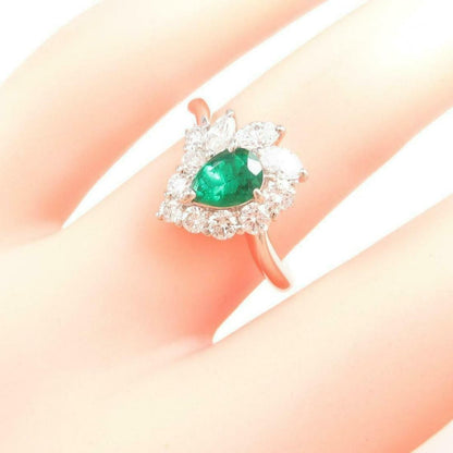 Antique Emerald and Diamond Engagement Ring, Natural Emerald Wedding Ring, Statement Ring for her, Emerald Gold Ring, Emerald Wedding Ring