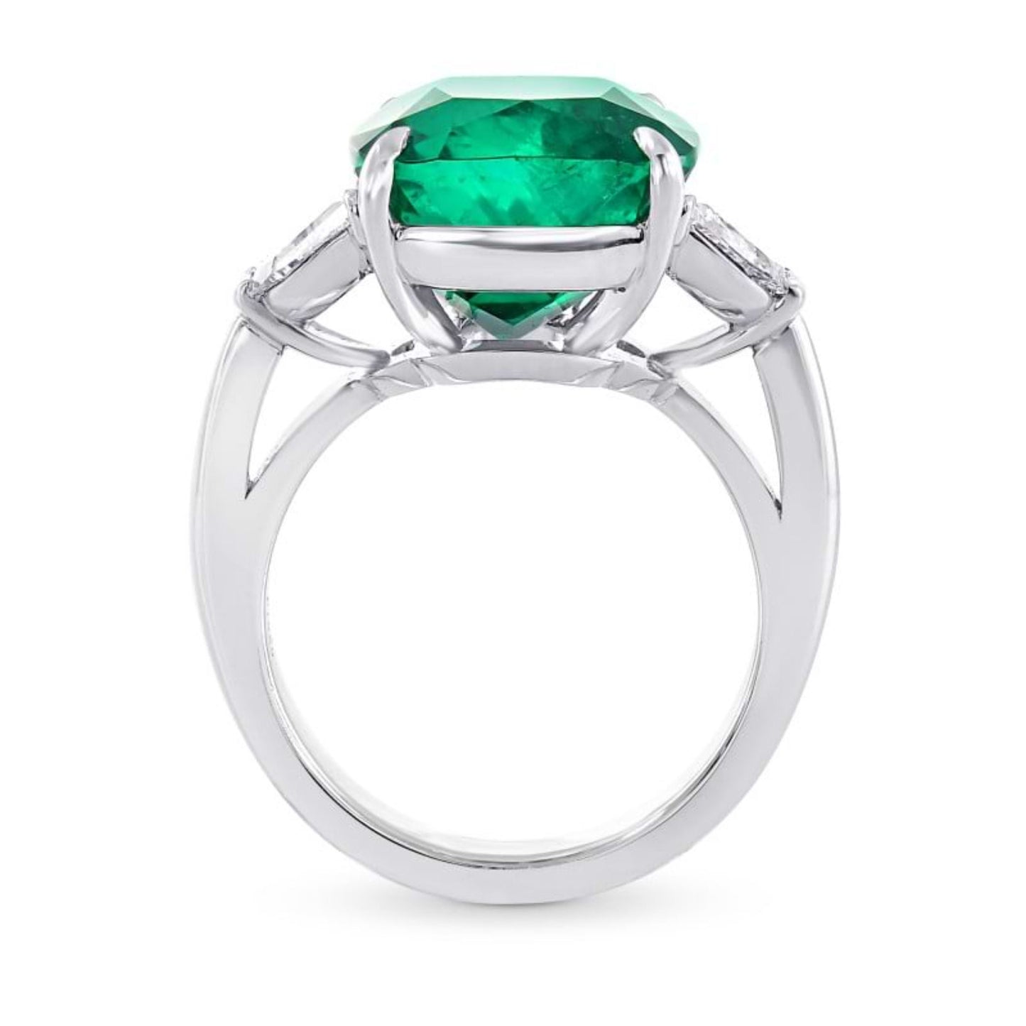 Unique 4 Carat Emerald Engagement Ring, Minimalist Emerald Gold Ring, Antique Natural Emerald and Diamond Engagement Ring, Statement Ring