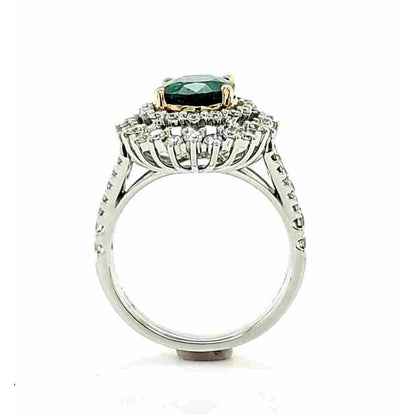 Victorian Certified Natural Emerald Engagement Ring, Antique Floral Emerald and Diamond Wedding Ring Vintage Emerald Statement Ring