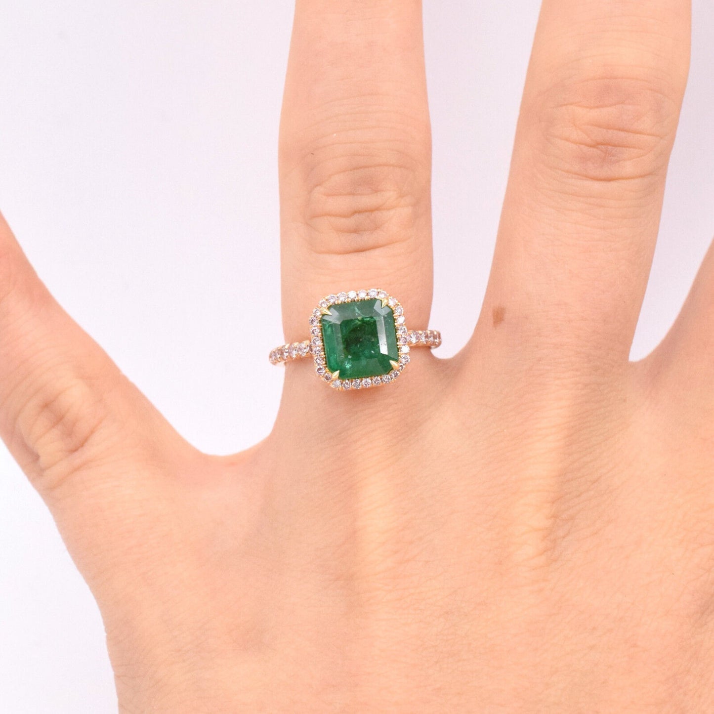 Antique Emerald Engagement Ring, Vintage Natural Emerald Statement Ring for her, Unique Emerald Gold Wedding Ring for her, Anniversary Gift