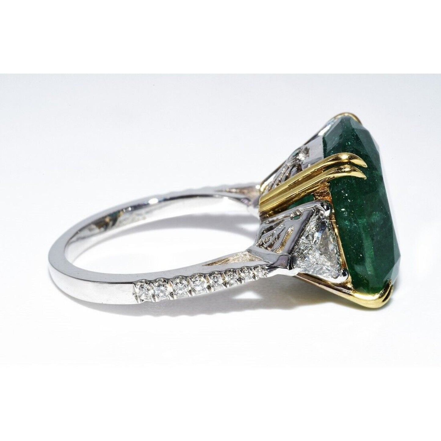 6 Carat Certified Emerald Engagement Ring, 14K Gold Big Natural Emerald Statement Ring Emerald Gold Ring Natural Emerald Wedding Ring