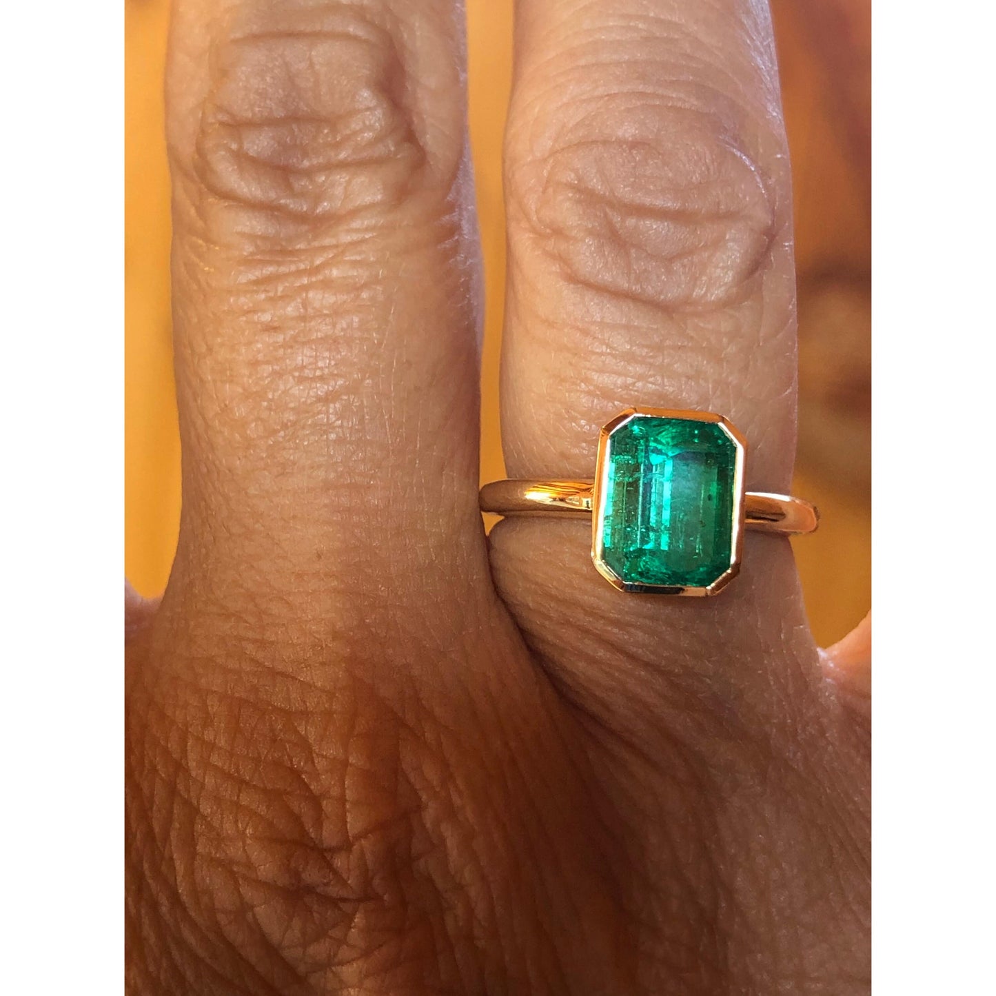 Anillo de oro antiguo de 14 quilates con esmeralda, anillo de compromiso minimalista con esmeralda natural, anillo de bodas exclusivo con esmeralda y diamantes, anillo llamativo