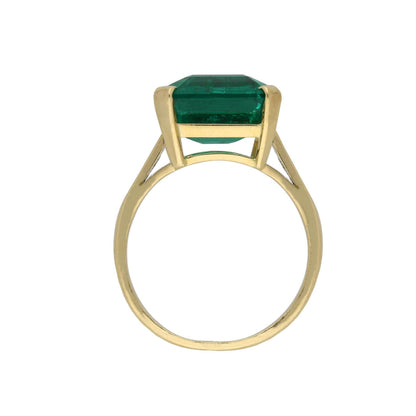 14K Gold Minimalist Emerald Engagement Ring, 4 Carat Natural Emerald Statement Ring, Big Natural Emerald Gold Ring, Unique Engagement Ring