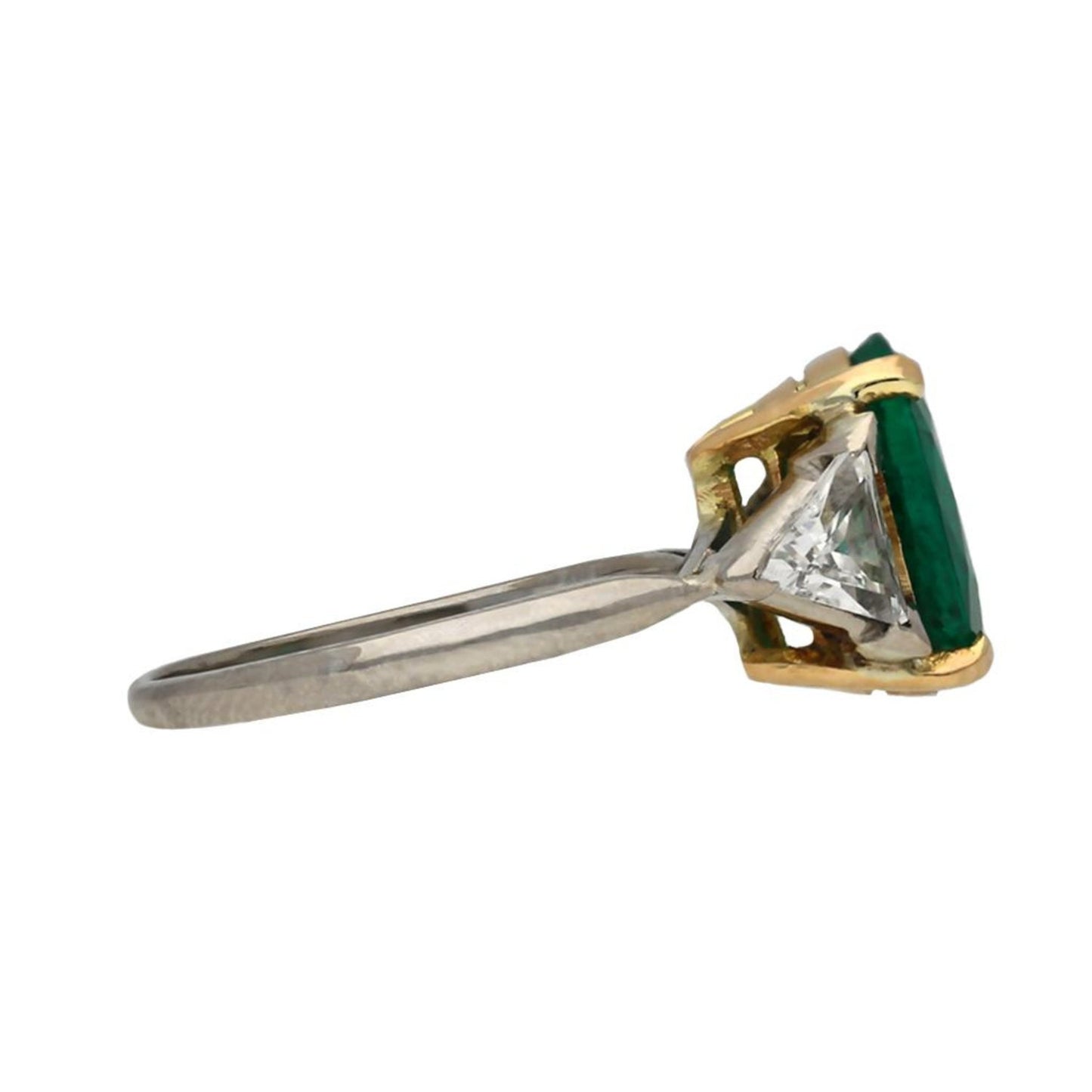 14K Gold Oval Cut Natural Emerald Engagement Ring, Emerald Diamond Solid Gold Ring for Her