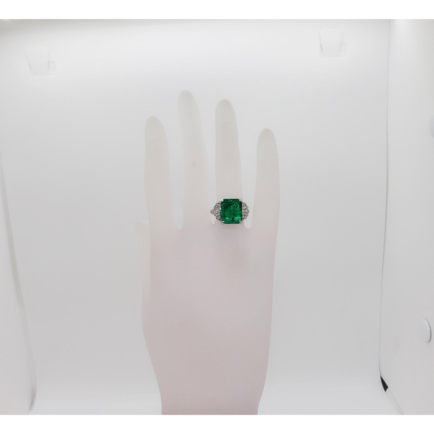 Antique Emerald Statement Ring, Unique 14K Natural Emerald and Diamond Engagement Ring for Her, Halo Emerald Wedding Ring, Art Deco Ring