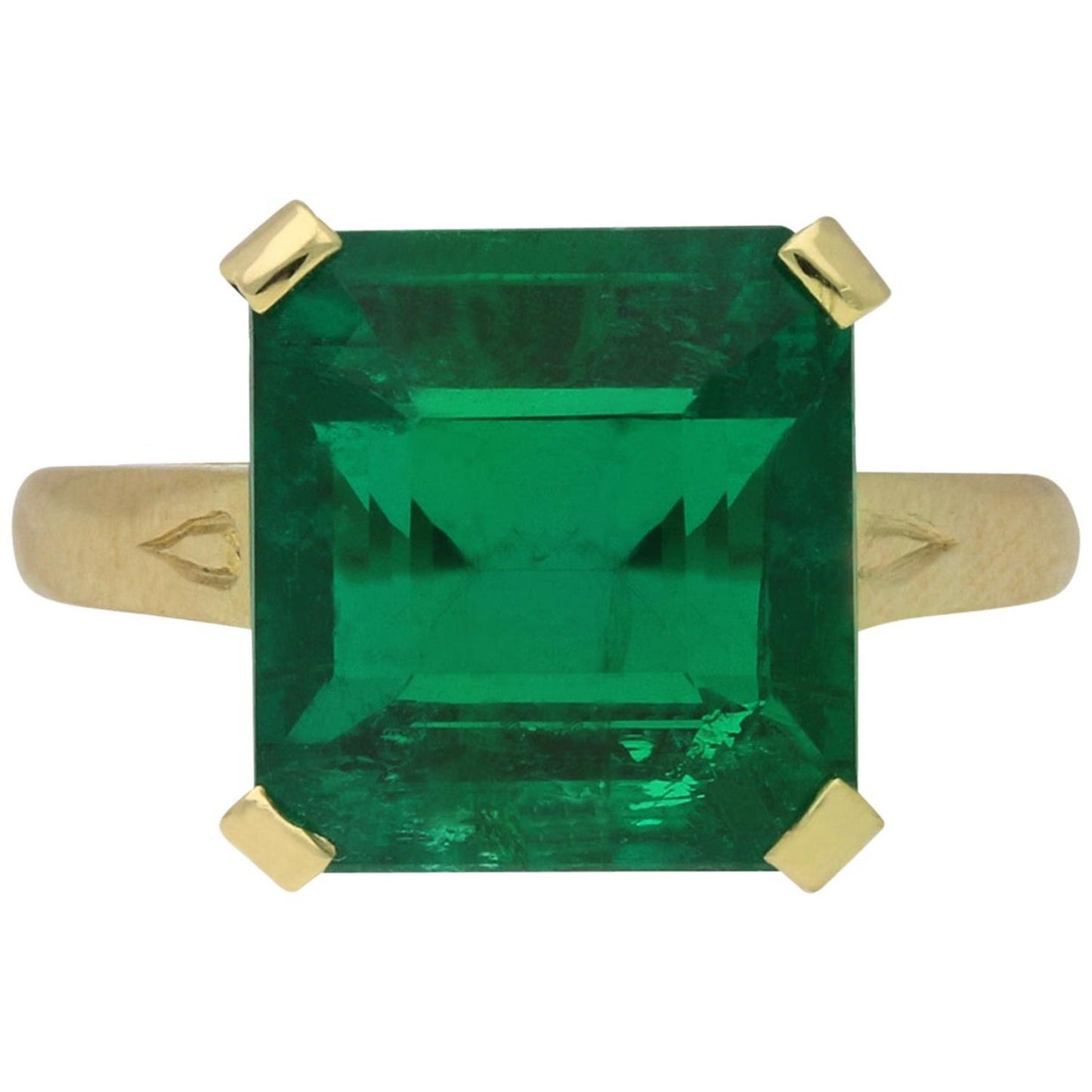 14K Gold Minimalist Emerald Engagement Ring, 4 Carat Natural Emerald Statement Ring, Big Natural Emerald Gold Ring, Unique Engagement Ring