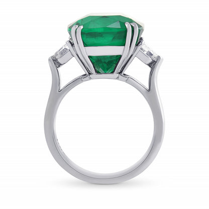 5 Carat Emerald Engagement Ring, Cushion Cut Natural Emerald and Diamond Statement Ring, Antique Emerald Wedding Ring for Her, Promise Ring