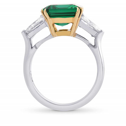 4 Carat Emerald Engagement Ring, Minimalist Natural Emerald and Diamond Statement Ring, Emerald Cut Wedding Ring for Her, Promise Ring