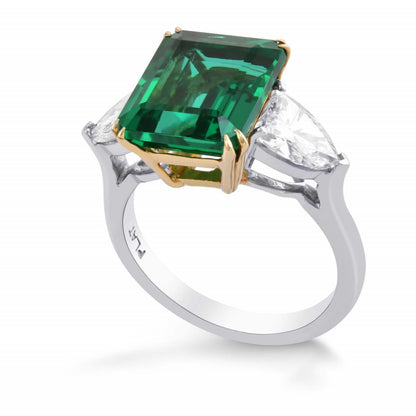 4 Carat Emerald Engagement Ring, Minimalist Natural Emerald and Diamond Statement Ring, Emerald Cut Wedding Ring for Her, Promise Ring