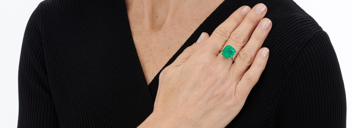 3 Carat Certified Natural Emerald Engagement ring, Unique Minimalist Emerald Statement Ring for Women, Antique Statement Ring, Promise Ring