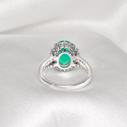 14K Gold Natural Emerald Engagement Ring Antique Emerald Diamond Statement Ring Unique Emerald Wedding Ring Birthstone Promise Ring For Her