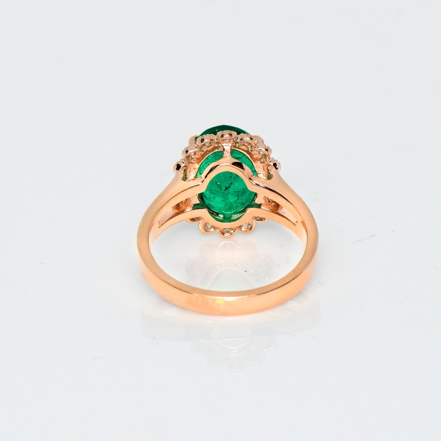 Classic 3.5 CT Emerald Engagement Ring Minimalist Emerald Gold Ring Natural Emerald Diamond Wedding Ring for her Halo Emerald Statement Ring