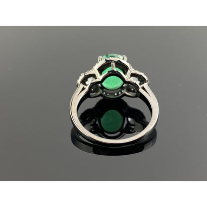 Anillo de bodas vintage con diamante esmeralda natural, anillo de compromiso con esmeralda único, anillo de piedra natal de oro antiguo de 14 quilates, regalo de aniversario para ella